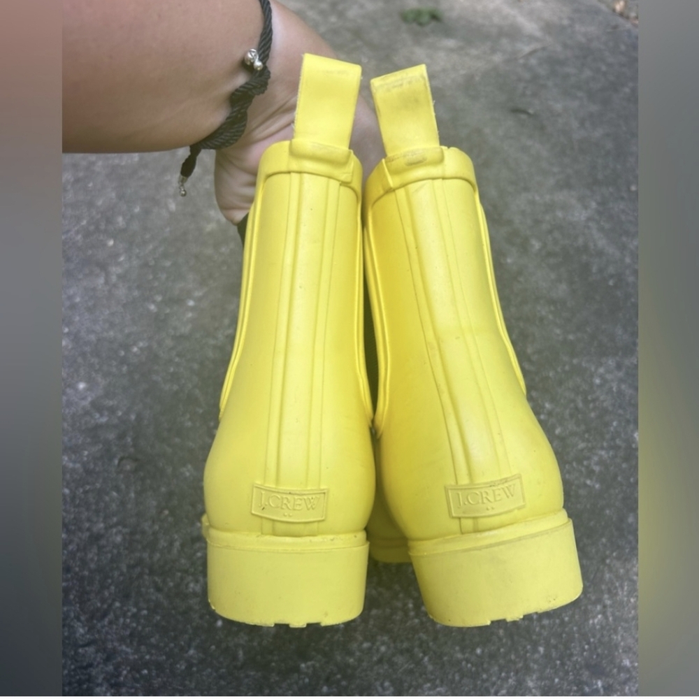 J Crew Factory Yellow Chelsea Rain Boots - Picture 3 of 10